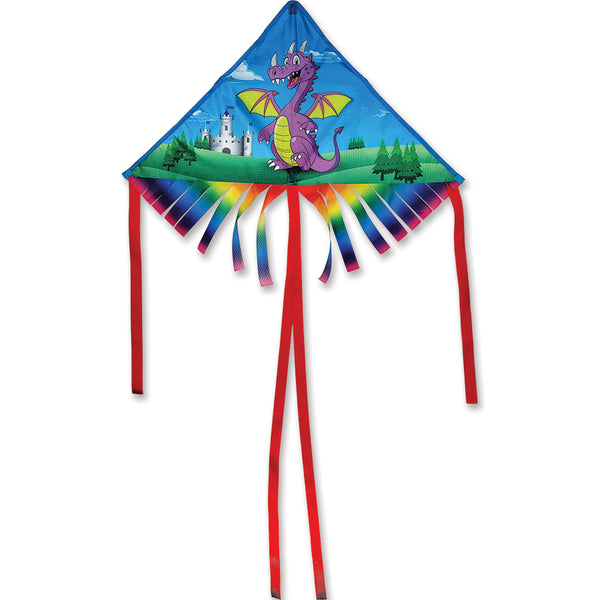 28 in. Fringe Delta Kite - Purple Dragon