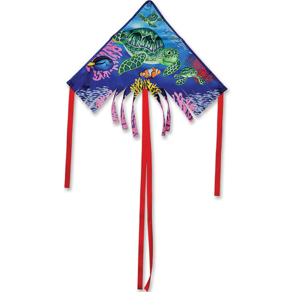 28 in. Fringe Delta Kite - Sea Turtle