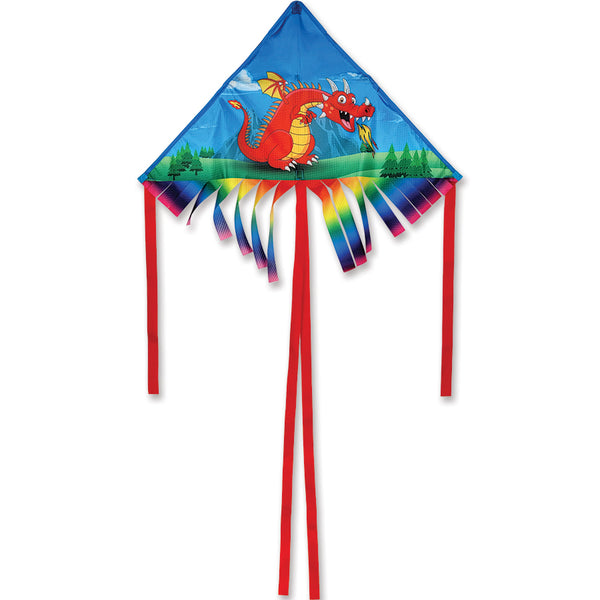 28 in. Fringe Delta Kite - Red Dragon