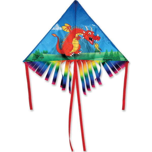 42 in. Fringe Delta Kite - Red Dragon